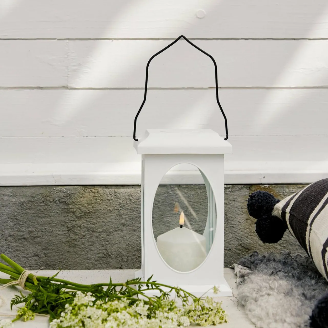 STAR TRADING Lampe décorative Flamme forme de lanterne, blanche^ Lampes Décoratives