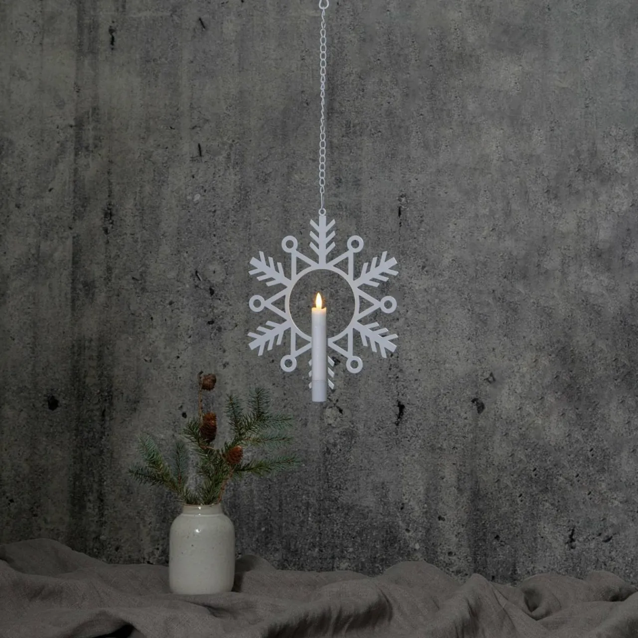 STAR TRADING Lampe décorative LED Flamme Snow, bougie de cire^ Lumière De Noël