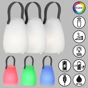 FH Lighting Lampe de table à batterie LED Ruby, blanche, x3^ Lampes Décoratives