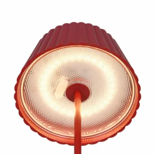 Reality Leuchten Lampe de table à LED rechargeable Suarez, rouge, hauteur 39 cm, métal,^ Lampes Décoratives