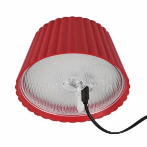 Reality Leuchten Lampe de table à LED rechargeable Suarez, rouge, hauteur 39 cm, métal,^ Lampes Décoratives