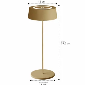 Eco-Light Lampe de table batterie LED Cocktail, dim, dorée^ Lampes Décoratives