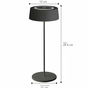 Eco-Light Lampe de table batterie LED Cocktail, dim, noire^ Lampes Décoratives