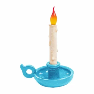 SELETTI Lampe de table déco LED Grimm Bugia bougie bleue^ Lampes Décoratives