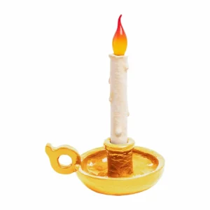 SELETTI Lampe de table déco LED Grimm Bugia bougie dorée^ Lampes Décoratives