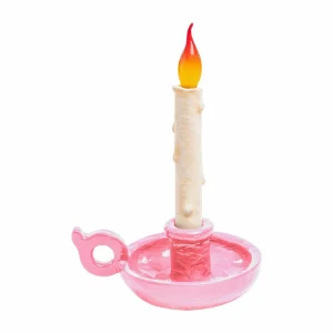 SELETTI Lampe de table déco LED Grimm Bugia bougie rose^ Lampes Décoratives
