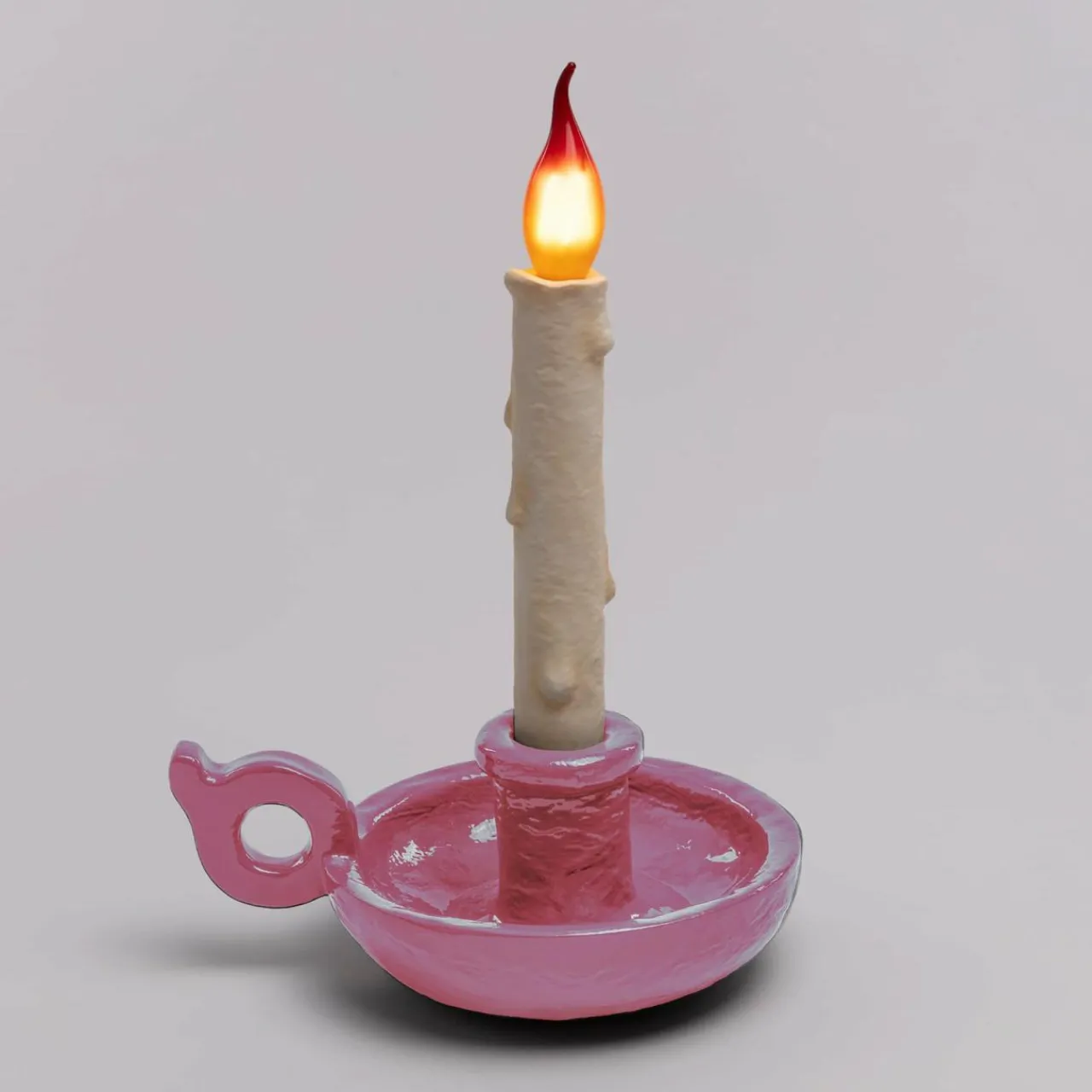 lampe_de_table_dco_led_grimm_bugia_bougie_rose_1.webp SELETTI Lampe de table déco LED Grimm Bugia bougie rose^ Lampes Décoratives