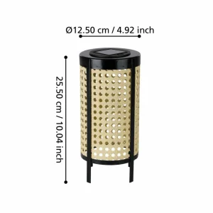 EGLO Lampe de table LED 48929, hauteur 26 cm, noir/beige^ Lampes Décoratives