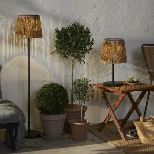 STAR TRADING Lampe de table LED Cesta 48cm brun/noir Plastique/métal^ Lampes Décoratives