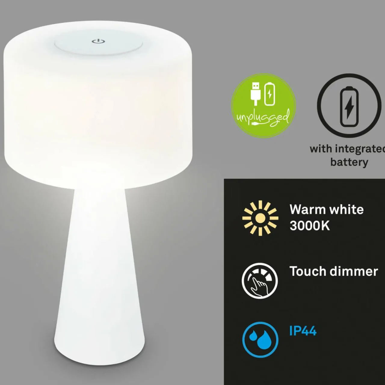lampe_de_table_led_halo_rechargeable_blanc_2.webp Briloner Lampe de table LED Halo, rechargeable, blanc^ Lampes Décoratives