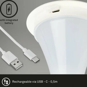 Briloner Lampe de table LED Halo, rechargeable, blanc^ Lampes Décoratives