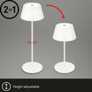 Briloner Lampe de table LED Kiki avec lampe à poser LED rechargeable RGBW, blanc^ Lampes Décoratives