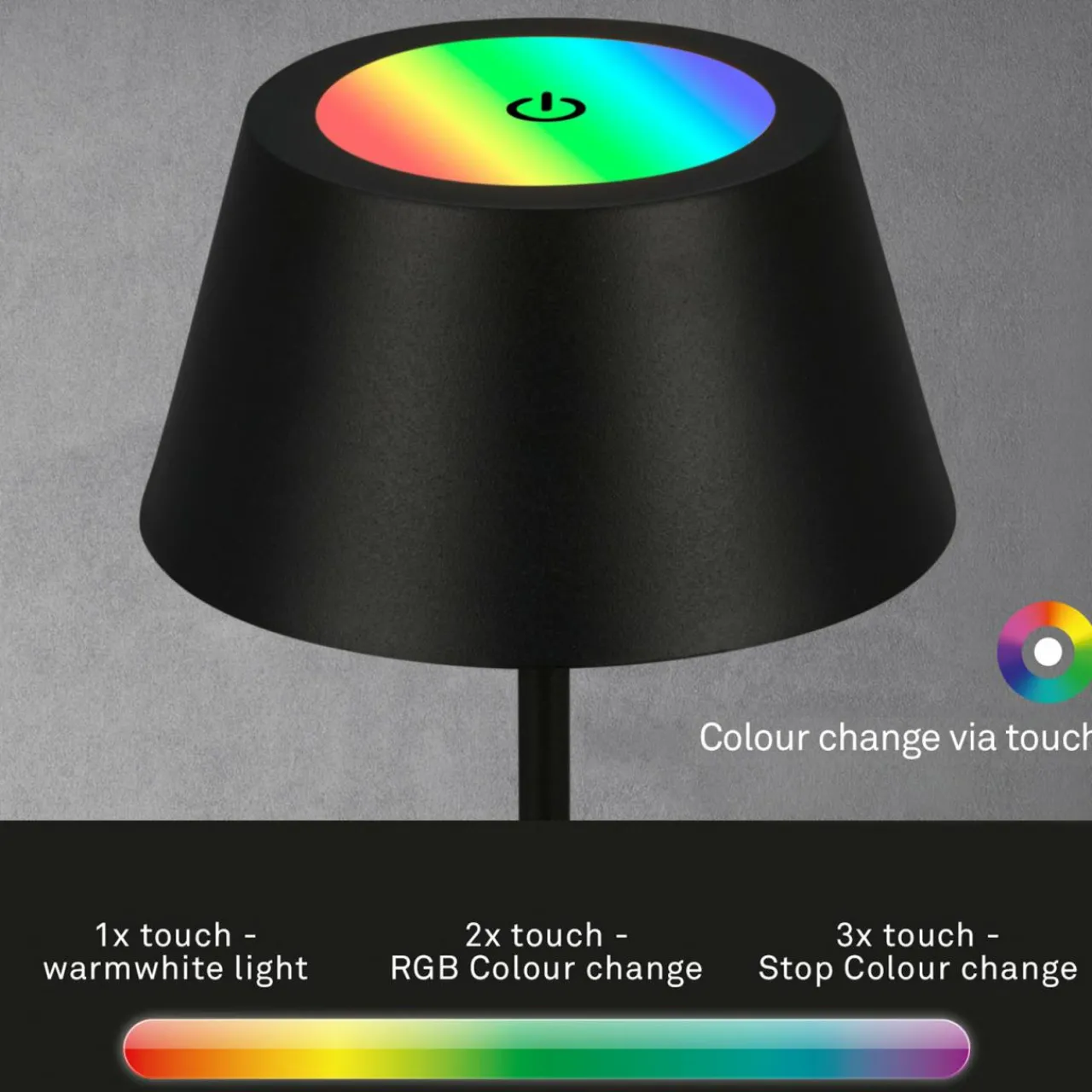 lampe_de_table_led_kiki_avec_lampe__poser_rechargeable_rgbw_noir_2.webp Briloner Lampe de table LED Kiki avec lampe à poser rechargeable RGBW, noir^ Lampes Décoratives