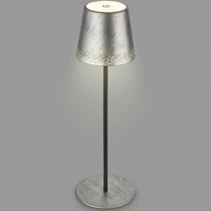 Briloner Lampe de table LED Kiki avec poser rechargeable 3.000K argent antique^ Lampes Décoratives