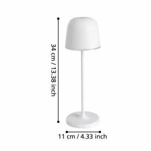 EGLO Lampe de table LED Mannera, batterie, grise^ Lampes Décoratives