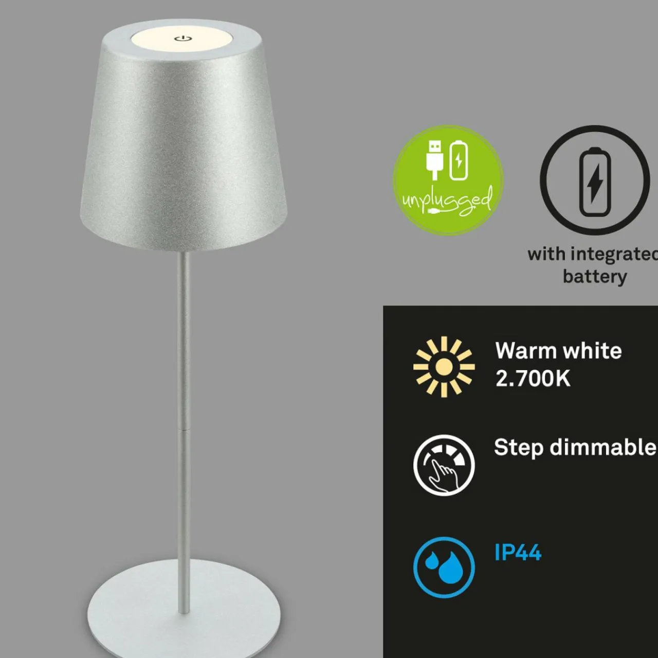 lampe_de_table_led_rechargeable__chrome_mat__k_ip_touchdim_0.webp Briloner Lampe de table LED rechargeable 7508014 chrome mat 2.700 K IP44 Touchdim^ Lampes Décoratives