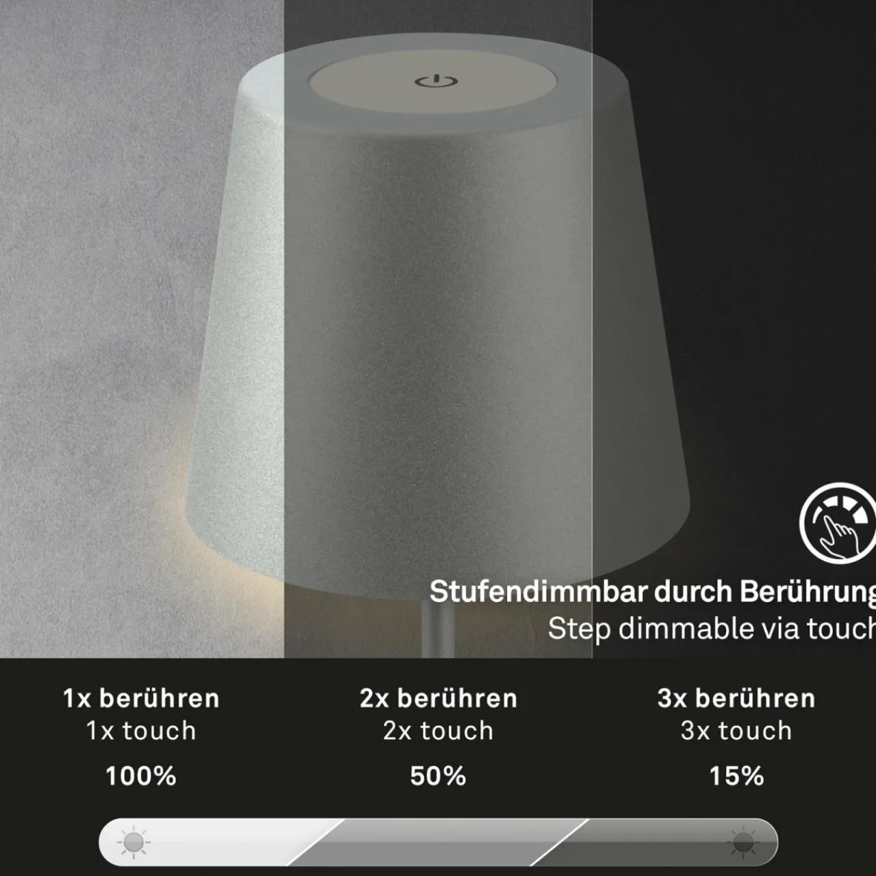 lampe_de_table_led_rechargeable__chrome_mat__k_ip_touchdim_3.webp Briloner Lampe de table LED rechargeable 7508014 chrome mat 2.700 K IP44 Touchdim^ Lampes Décoratives