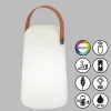 FH Lighting Lampe de table LED rechargeable Collgar, blanc, hauteur 21 cm^ Lampes Décoratives