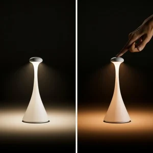 Sigor Lampe de table LED rechargeable Nudrop mini, blanc neige, IP54, intensité^ Lampes Décoratives