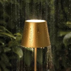 Sigor Lampe de table LED rechargeable Nuindie mini, USB-C, or, IP54, intensité^ Lampes Décoratives