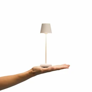 Sigor Lampe de table LED rechargeable Nuindie pocket, beige, IP54, intensité variable^ Lampes Décoratives