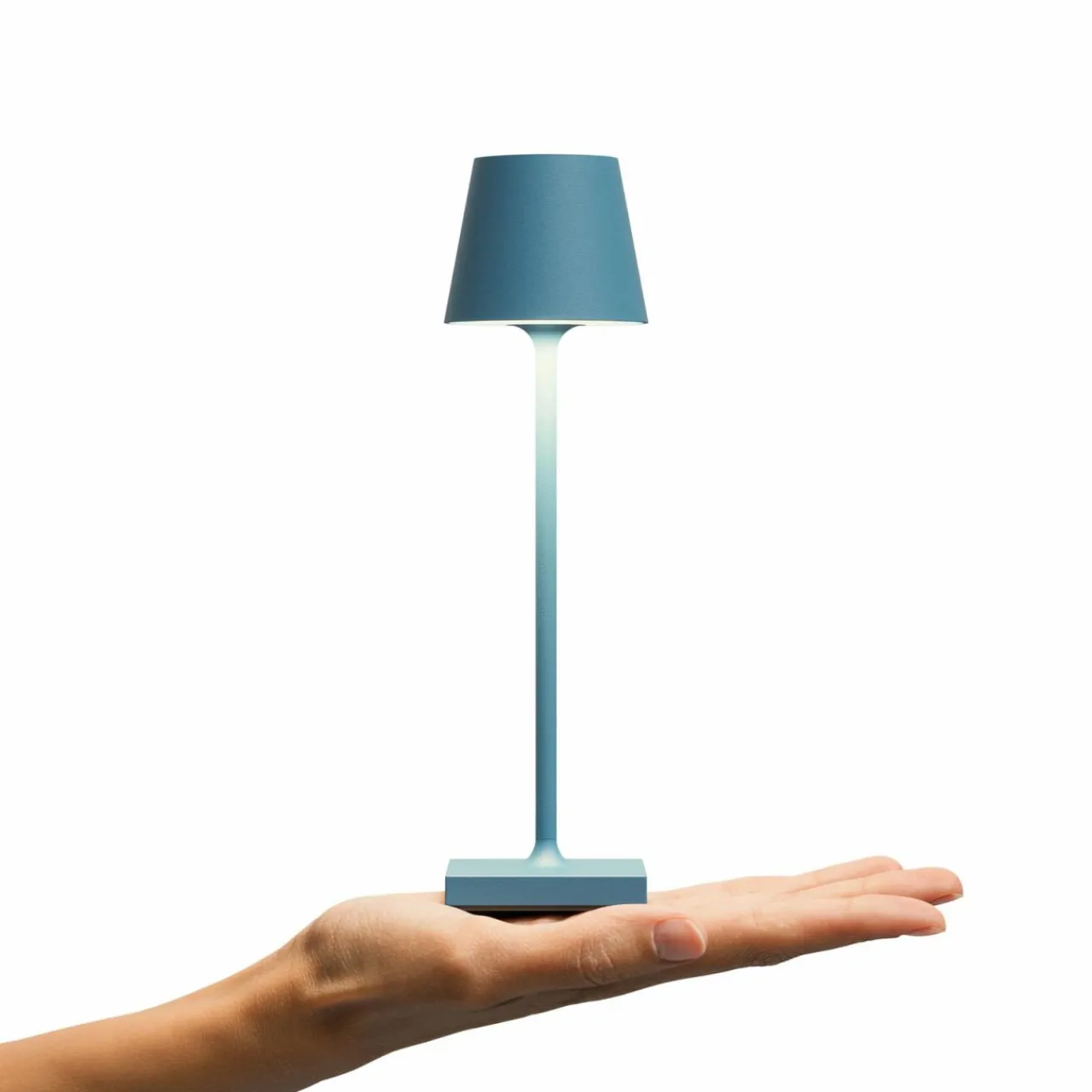 Sigor Lampe de table LED rechargeable Nuindie pocket, bleu, IP54, intensité variable^ Lampes Décoratives
