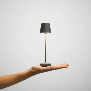 Sigor Lampe de table LED rechargeable Nuindie pocket, graphite, IP54, intensité^ Lampes Décoratives