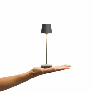 Sigor Lampe de table LED rechargeable Nuindie pocket, graphite, IP54, intensité^ Lampes Décoratives