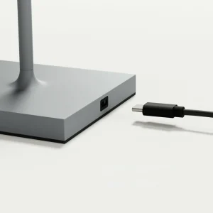 Sigor Lampe de table LED rechargeable Nuindie, USB-C, gris, IP54, intensité variable^ Lampes Décoratives