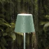Sigor Lampe de table LED rechargeable Nuindie, USB-C, vert sauge, IP54,^ Lampes Décoratives