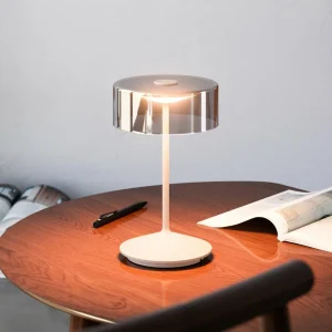 Sigor Lampe de table LED rechargeable Numotion, beige, verre, IP54, intensité variable^ Lampes Décoratives