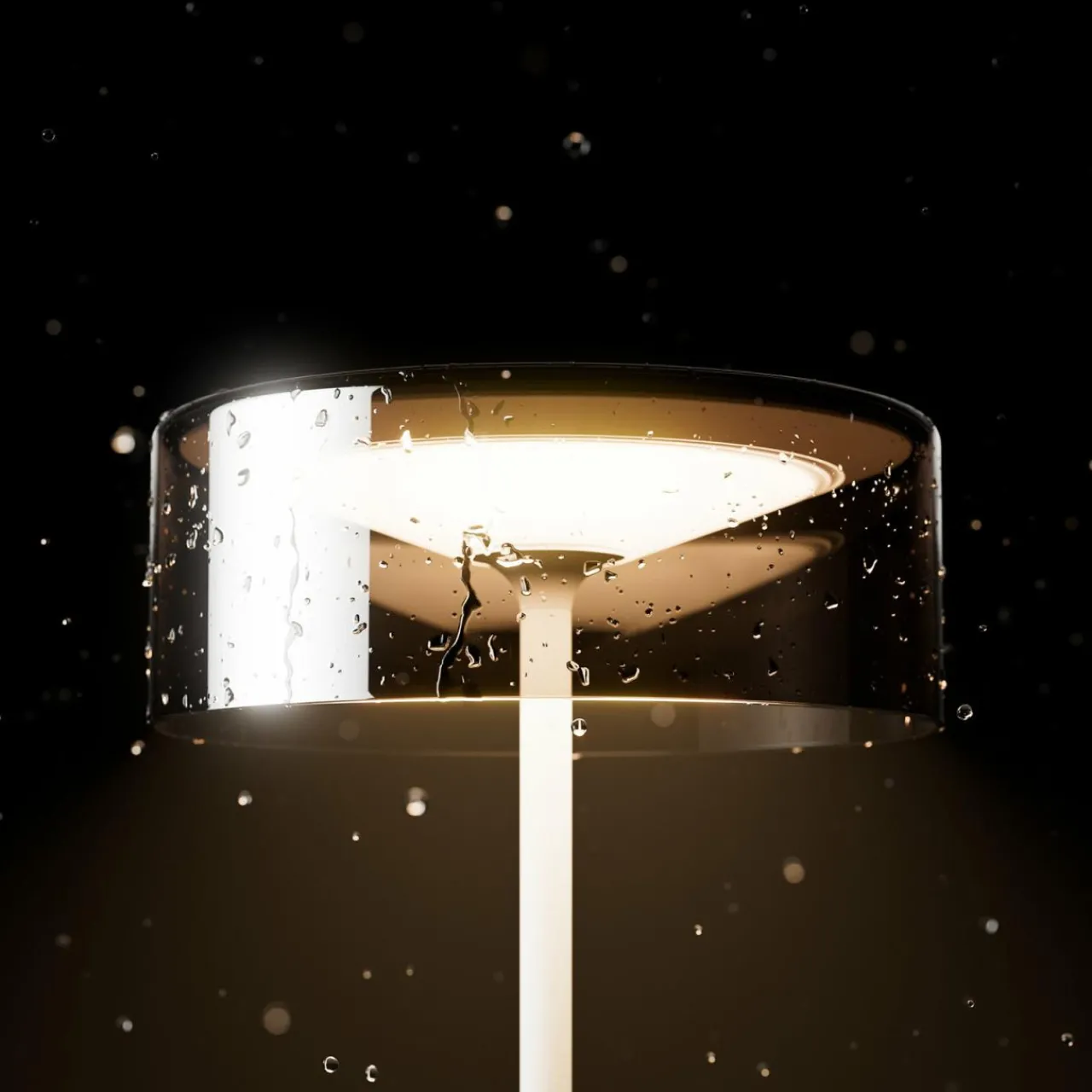 Sigor Lampe de table LED rechargeable Numotion, blanc, verre, IP54, intensité variable^ Lampes Décoratives