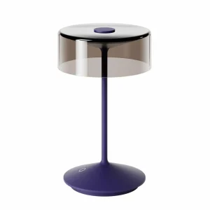 Sigor Lampe de table LED rechargeable Numotion, bleu, verre, IP54, intensité variable^ Lampes Décoratives