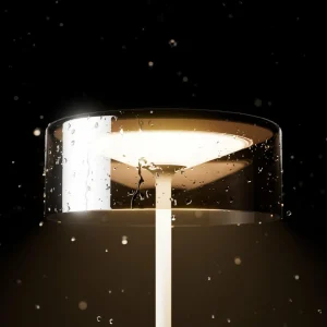 Sigor Lampe de table LED rechargeable Numotion, bleu, verre, IP54, intensité variable^ Lampes Décoratives