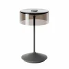 Sigor Lampe de table LED rechargeable Numotion, graphite, verre, IP54, intensité^ Lampes Décoratives