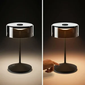 Sigor Lampe de table LED rechargeable Numotion, noir, verre, IP54, intensité variable^ Lampes Décoratives
