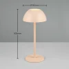 Reality Leuchten Lampe de table LED rechargeable Ricardo, sable, hauteur 30 cm, plastique^ Lampes Décoratives