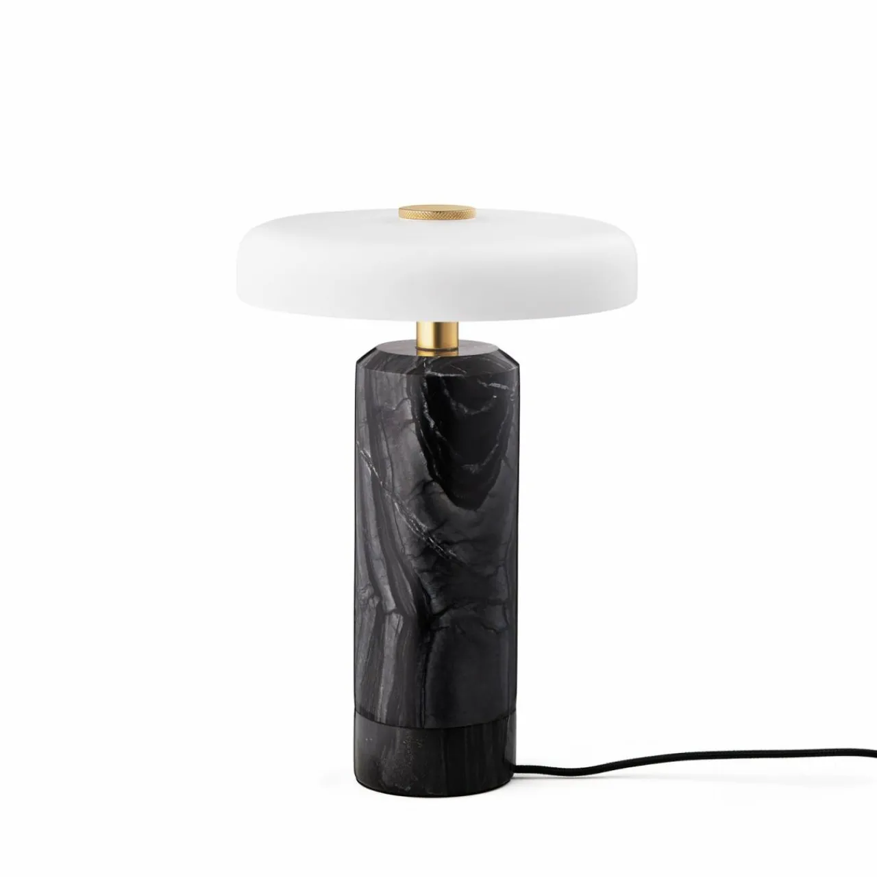 DESIGN BY US Lampe de table LED rechargeable Trip, gris / blanc, marbre, verre, IP44^ Lampes Décoratives