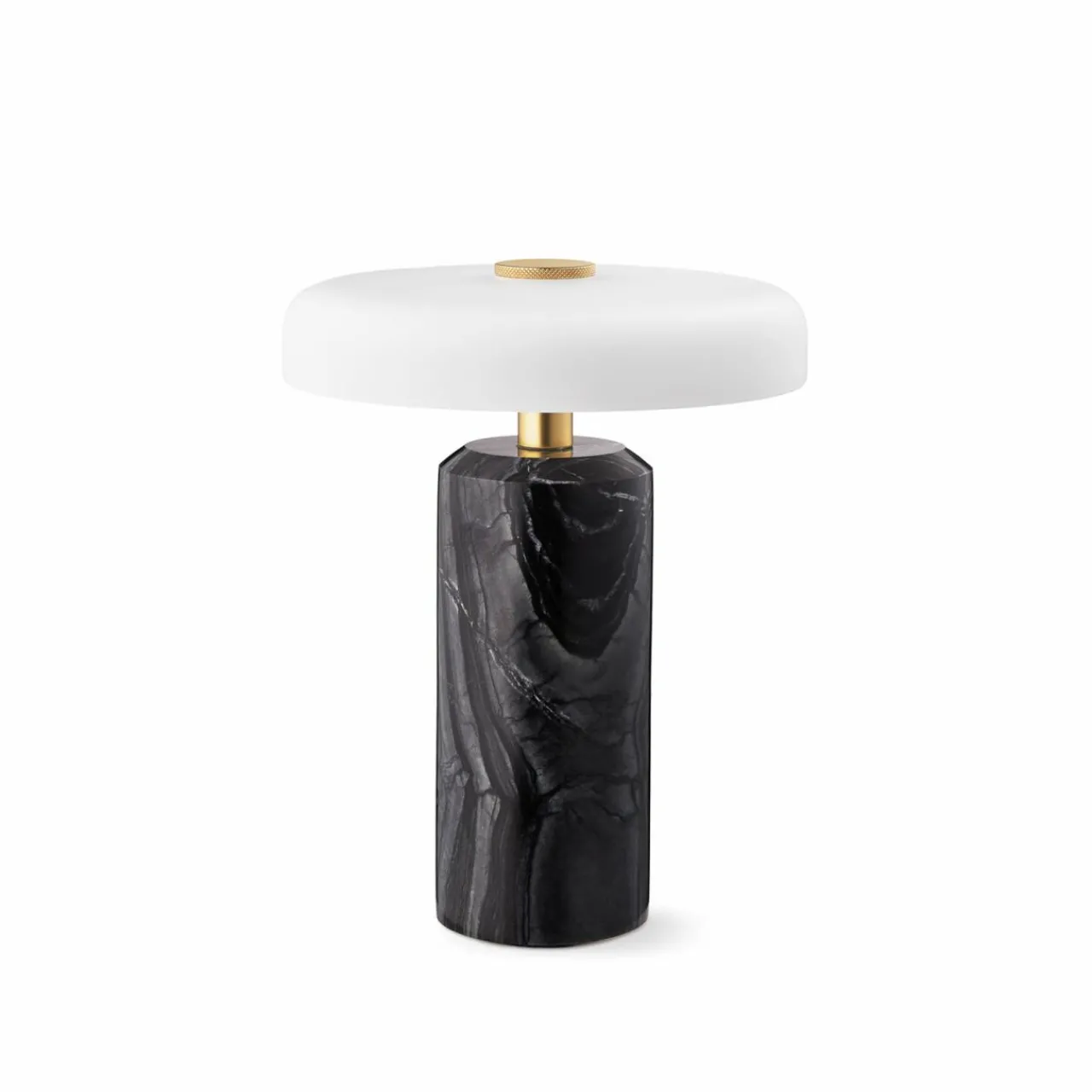 DESIGN BY US Lampe de table LED rechargeable Trip, gris / blanc, marbre, verre, IP44^ Lampes Décoratives