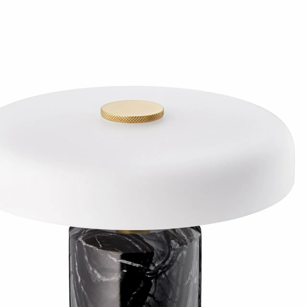 DESIGN BY US Lampe de table LED rechargeable Trip, gris / blanc, marbre, verre, IP44^ Lampes Décoratives