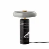 DESIGN BY US Lampe de table LED rechargeable Trip, gris / gris, marbre, verre, IP44^ Lampes Décoratives