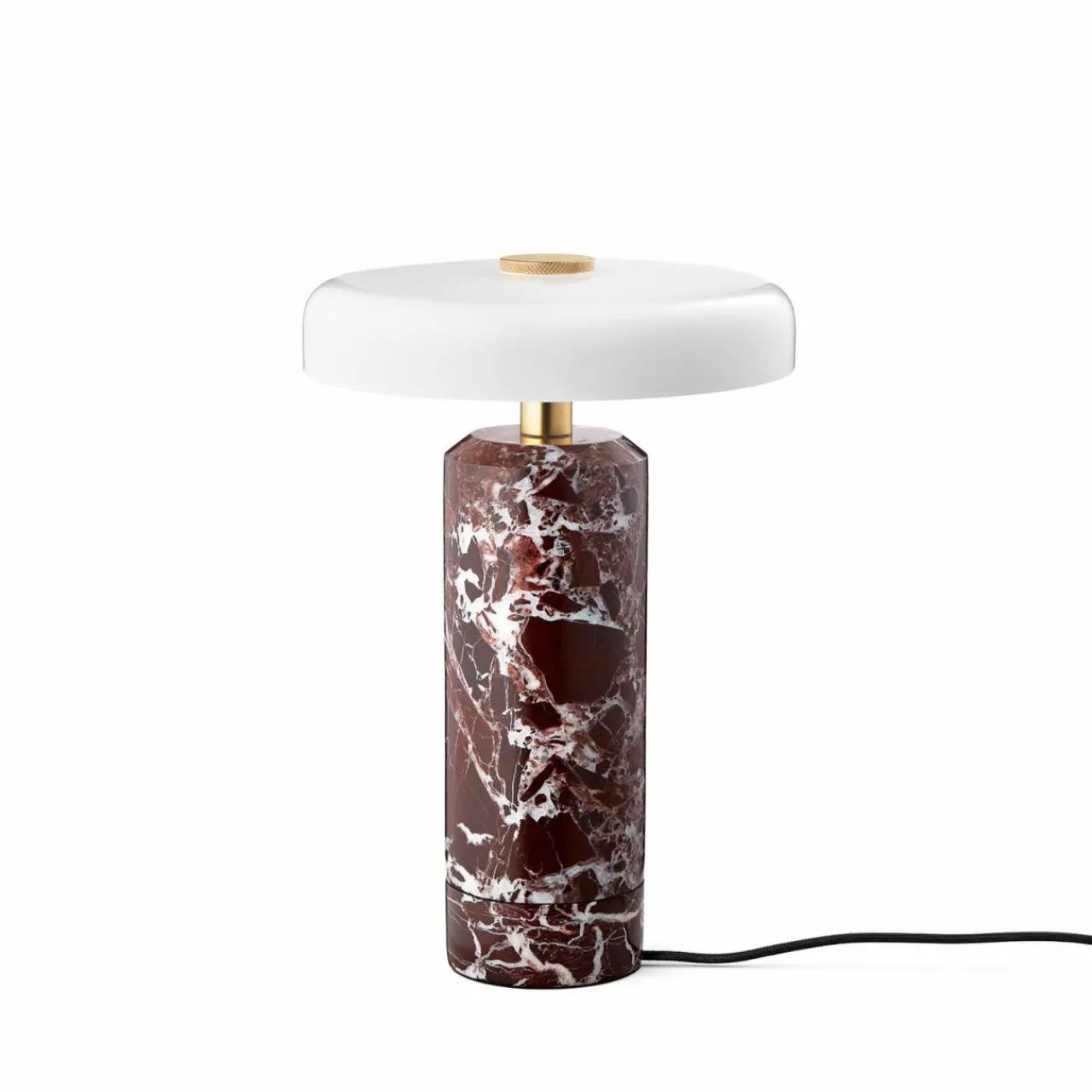 DESIGN BY US Lampe de table LED rechargeable Trip, rouge / blanc, marbre, verre, IP44^ Lampes Décoratives