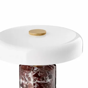 DESIGN BY US Lampe de table LED rechargeable Trip, rouge / blanc, marbre, verre, IP44^ Lampes Décoratives