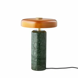 DESIGN BY US Lampe de table LED rechargeable Trip, vert / orange, marbre, verre, IP44^ Lampes Décoratives