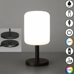 FH Lighting Lampe de table LED rechargeable Volterra Pro, IP54, RGBW, télécommande^ Lampes Décoratives