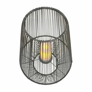 Reality Leuchten Lampe de table solaire LED Mineros, grise, hauteur 51 cm^ Lampes Décoratives