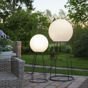 STAR TRADING Lampe de terrasse Mallorca 70 cm noir/blanc plastique/métal^ Luminaires De Terrasse