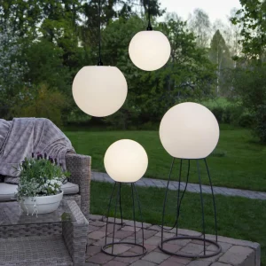 STAR TRADING Lampe de terrasse Mallorca 95 cm noir/blanc plastique/métal^ Luminaires De Terrasse