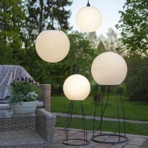 STAR TRADING Lampe de terrasse Mallorca 95 cm noir/blanc plastique/métal^ Luminaires De Terrasse