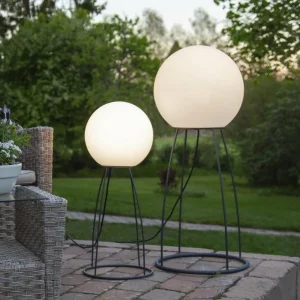 STAR TRADING Lampe de terrasse Mallorca 95 cm noir/blanc plastique/métal^ Luminaires De Terrasse